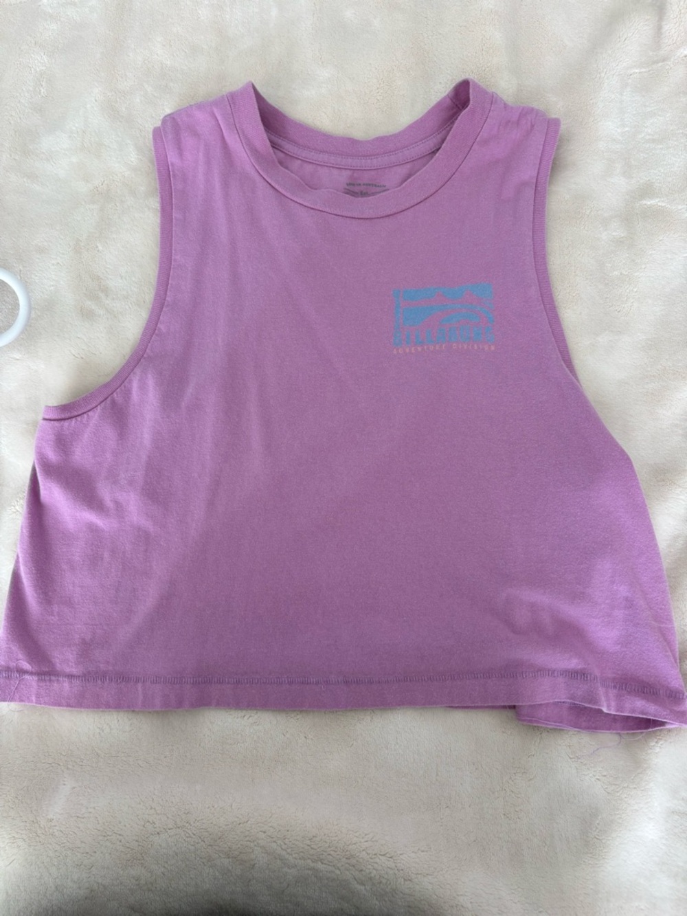 Billabong Lilac Sleeveless Crop Tank with Teal Logo